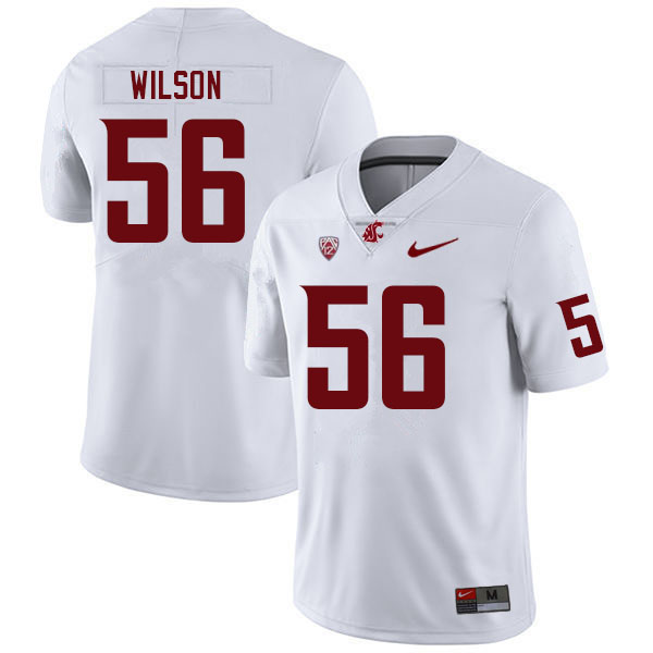 Men #56 Jack Wilson Washington State Cougars College Football Jerseys Sale-White